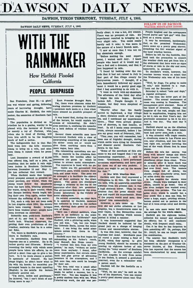 Charles Mallory Hatfield Ο μάγος της βροχής Μικρό ιστορικό Περιθώριο